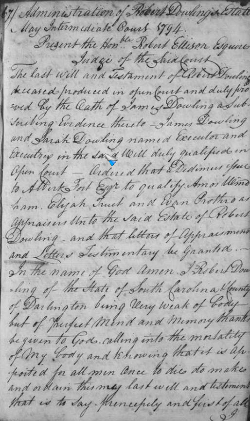 Page  1 of Robert Downling Will